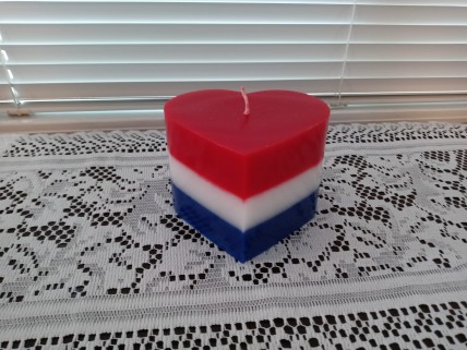 Patriotic Heart Shaped Candle Patriotic Heart Shaped Candle